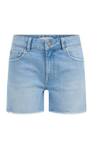 Damen-Jeansshorts mit hoher Taille und Komfortstretch, Hellblau