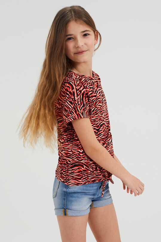 Mädchen-T-Shirt mit Zebramuster, Rot