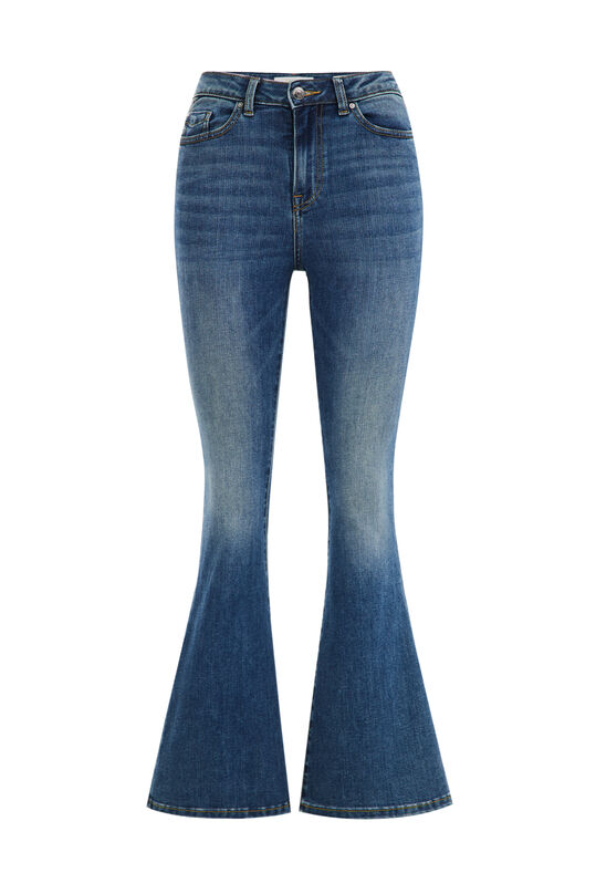 Damen Jeans mit hohem Bund und Stretch-Anteil, Blau