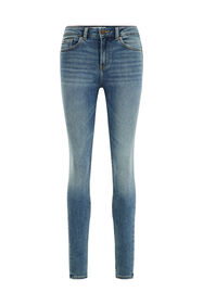 Damen-Superskinny-Jeans mit normaler Bundhöhe und Komfortstretch, Dunkelblau