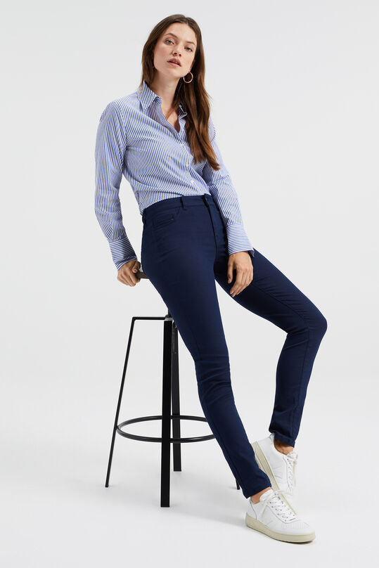 Damen-Skinny-Jeans mit hoher Taille und Stretch, Marineblau