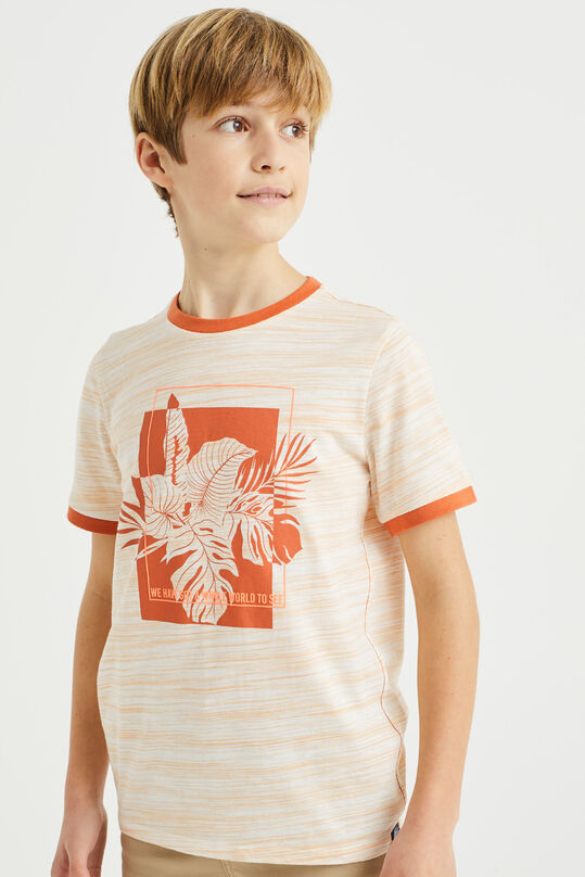 Jungen-T-Shirt mit Muster, Orange