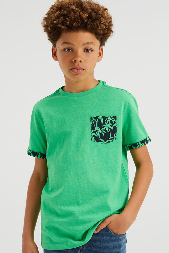 Jungen-T-Shirt mit Brusttasche, Giftgrün