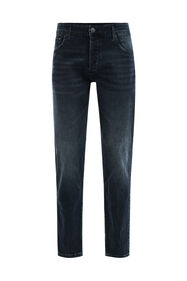 Herren-Slim-Fit-Jeans mit Medium-Stretch, Dunkelblau