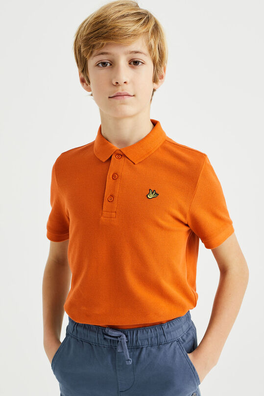 Jungen-Poloshirt mit Strukturmuster, Orange