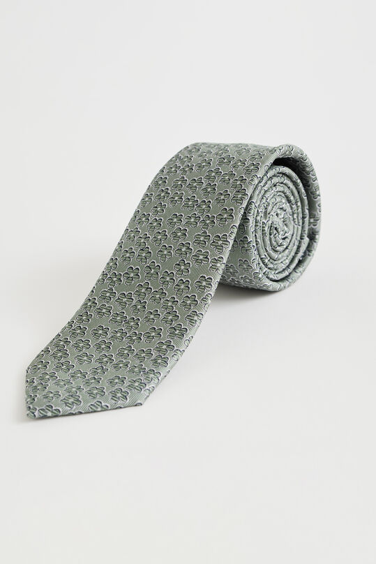 Krawatte aus Seiden-Mix mit Strukturmuster, Moosgrün