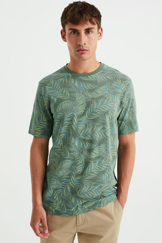 Herren-T-Shirt mit Muster, Graugrün