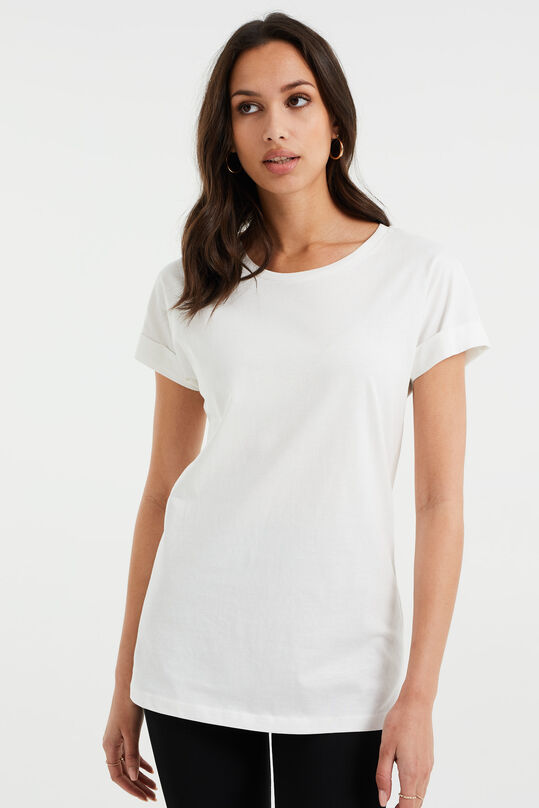 Damen-T-Shirt aus Baumwolle, Weiß