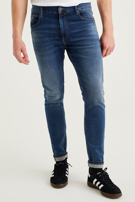 Herren-Skinny-Fit-Jeans mit Stretch, Dunkelblau