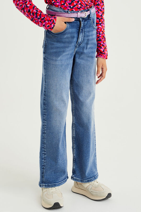 Mädchen-Relaxed-Fit-Jeans mit Stretch, Eisblau