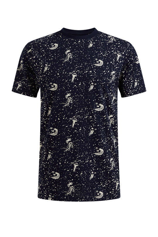 Herren-T-Shirt mit Muster, Dunkelblau