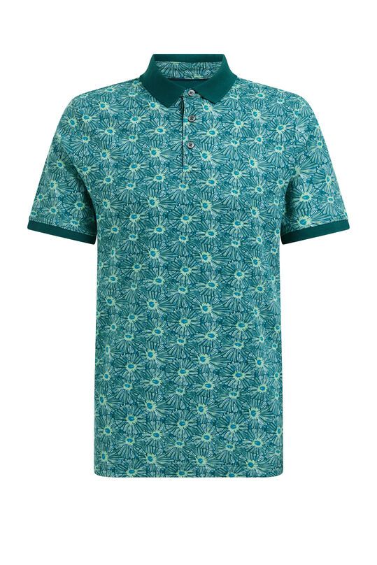 Poloshirt mit Muster, Meergrün