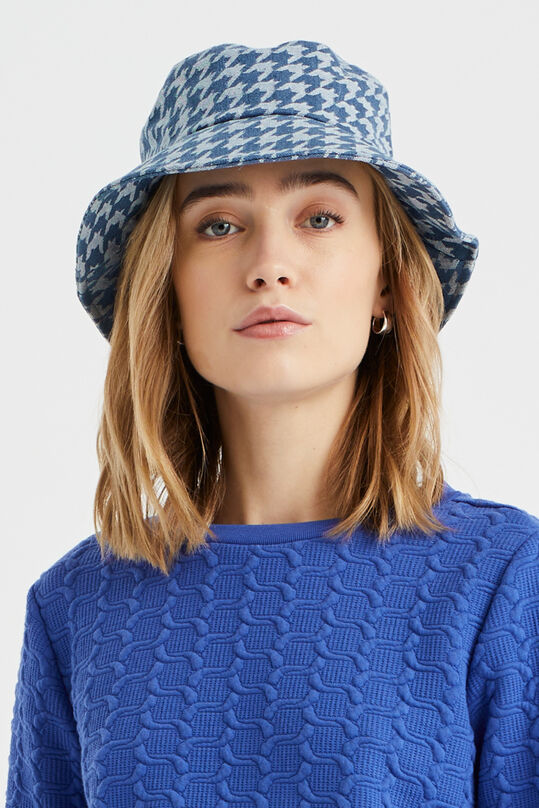 Damen-Fischerhut mit Muster, Hellblau