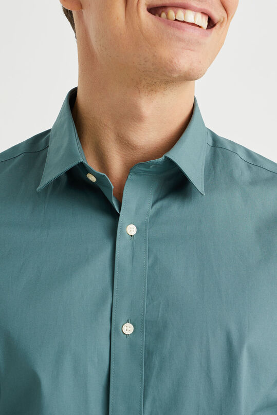 Herren-Slim-Fit-Hemd mit Stretchanteil, Graugrün