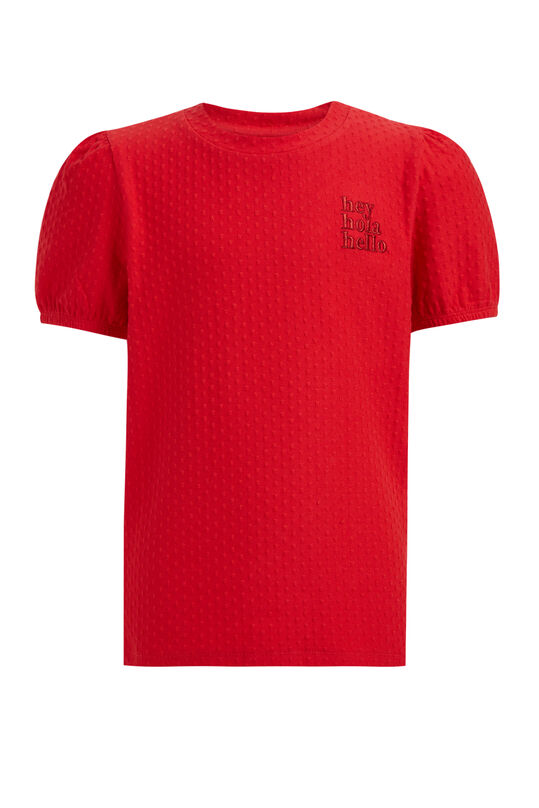 Mädchen-T-Shirt mit Strukturmuster, Rot