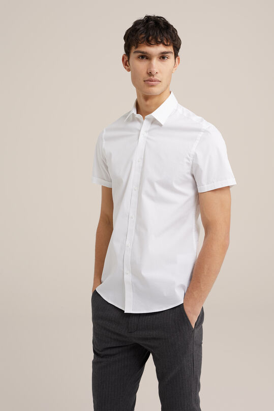 Herren-Slim-Fit-Hemd mit Stretch, Weiß