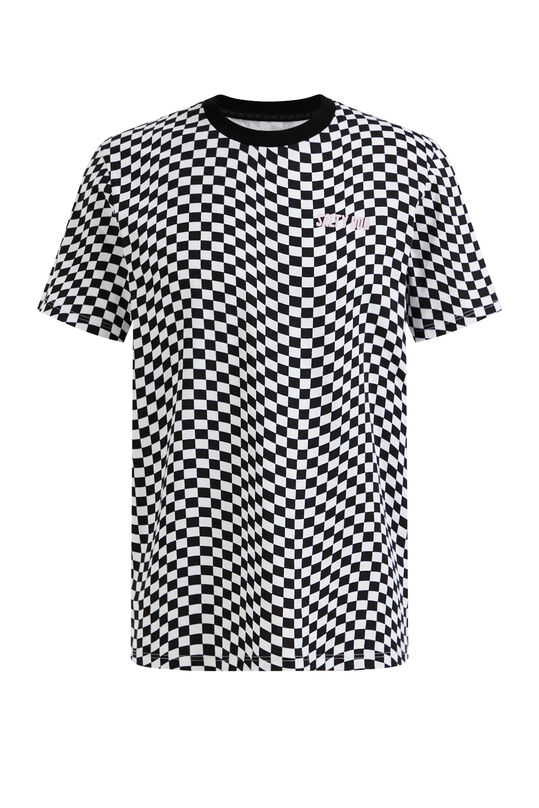 Herren-T-Shirt mit Muster und Aufdruck, Weiß