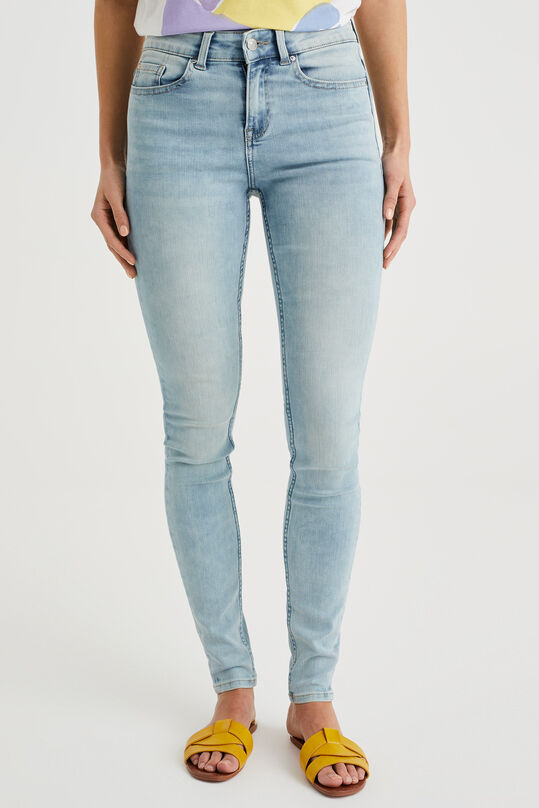 Damen-Superskinny-Jeans mit normaler Bundhöhe und Komfortstretch, Hellblau