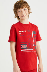 Jungen-T-Shirt mit Aufdruck, 2er-Pack, Mehrfarbig