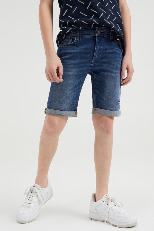 Jungen-Slim-Fit-Jeansshorts mit Destroyed-Details, Blau