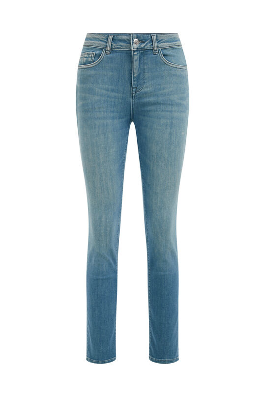 Damen Mid  Rise Slim Fit Jeans aus Komfort-Stretch, Blau
