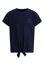 Mädchen-T-Shirt mit Strukturmuster, Dunkelblau