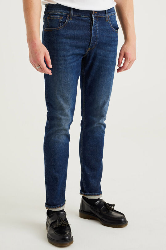 Herren-Slim-Fit-Jeans mit Komfort-Stretch, Dunkelblau