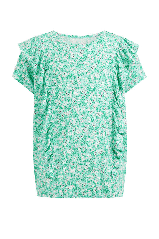 Mädchen-T-Shirt mit Muster, Mintgrün