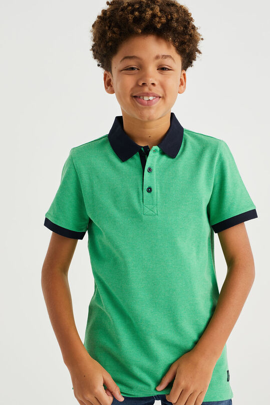 Jungen-Poloshirt mit Strukturmuster, Grün