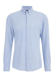 Herren-Slim-Fit-Hemd aus Piqué-Jersey, Pastellblau