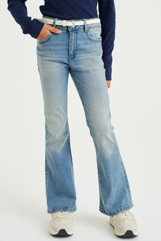 Mädchen-Flared-Jeans mit Stretch, Blau