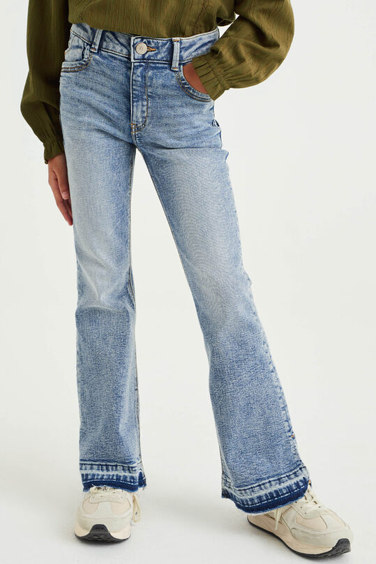 Mädchen-Flared-Jeans mit Stretch, Eisblau