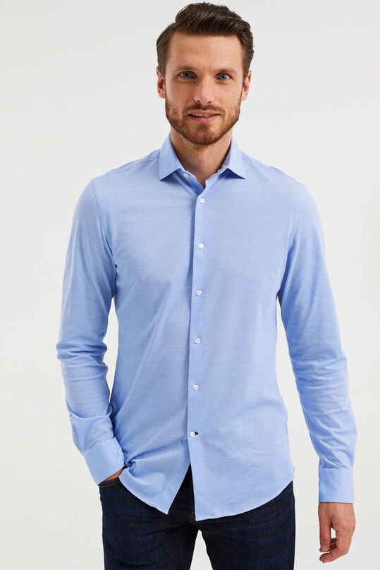 Herren-Slim-Fit-Hemd aus Baumwollpiqué, Hellblau