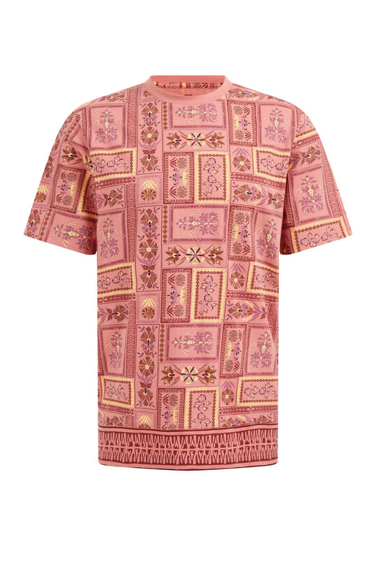 Herren-T-Shirt mit Muster, Altrosa