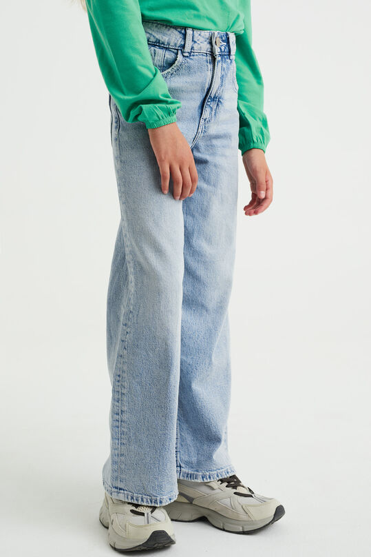 Mädchen-Wide-Leg-Jeans mit Stretch, Hellblau