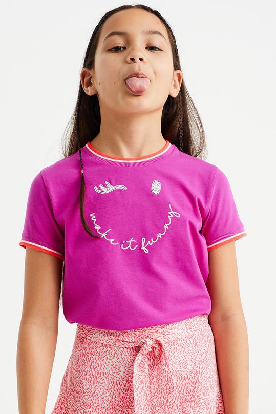 Mädchen-T-Shirt mit Stickerei, Zartlila