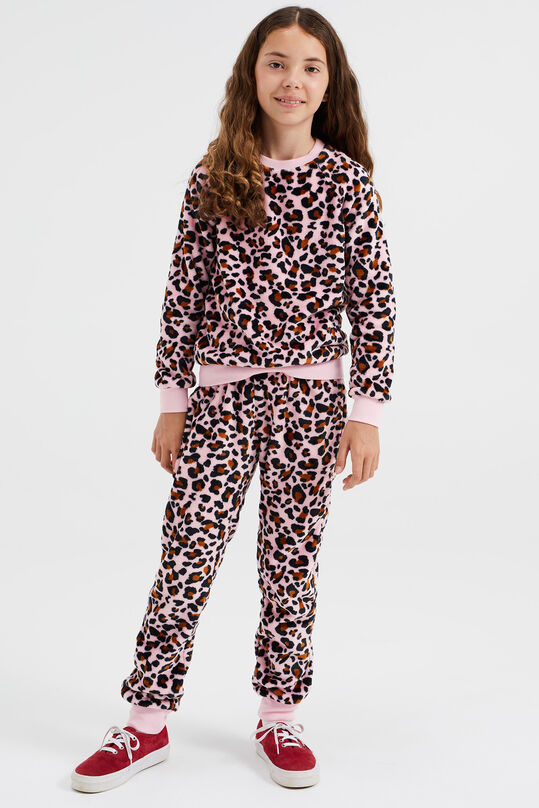 Mädchen-Schlafanzug mit Leopardenmuster, Hellrosa