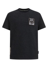 Jungen-T-Shirt mit Aufdruck, Schwarz