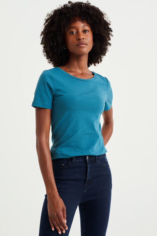 Damen-T-shirt aus Baumwolle, Blau