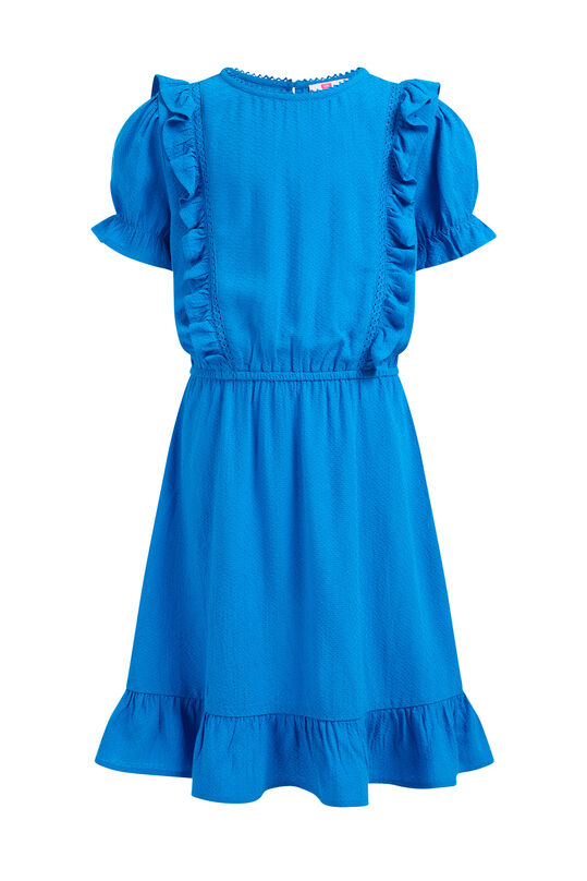 Mädchenkleid mit Strukturmuster, Blau