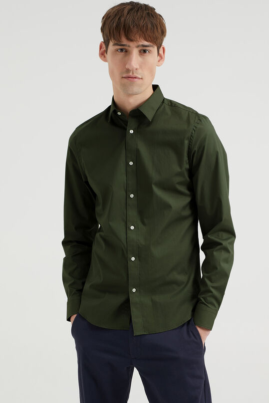 Herren-Slim-Fit-Hemd mit Stretchanteil, Meergrün
