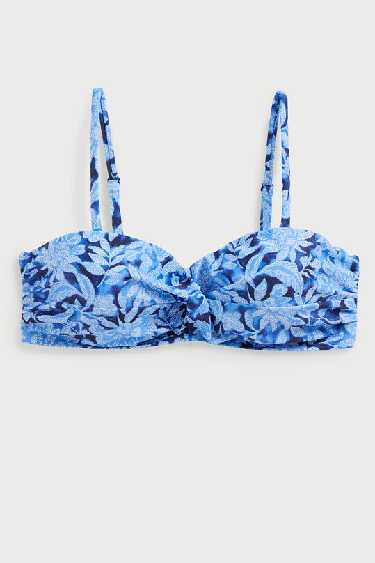 Damen-Bikini-Oberteil mit Muster, Hellblau