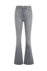 Damen-Flared-Jeans mit hoher Taille und Komfort-Stretch., Hellgrau