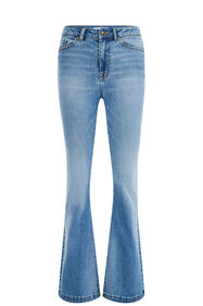 Damen High-Rise Super Flared Jeans mit Stretch, Blau