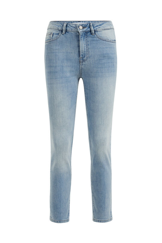 Damen-Slim-Fit-Jeans mit hoher Taille – Curve, Blau