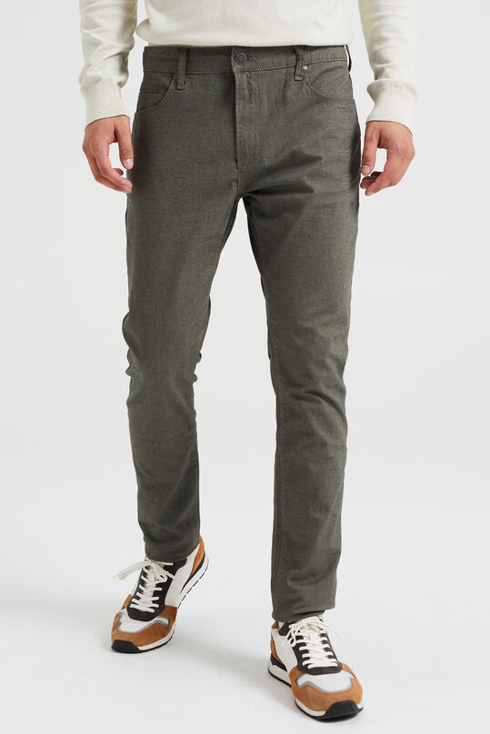 Herren-Slim-Fit-Jeans mit Muster, Dunkelgrün