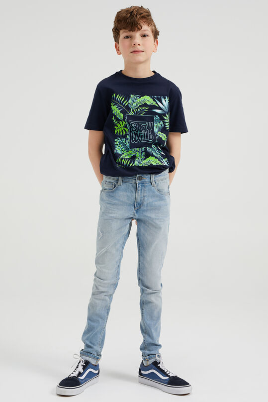 Jungen-Skinny-Fit-Jeans mit Used-Details, Hellblau