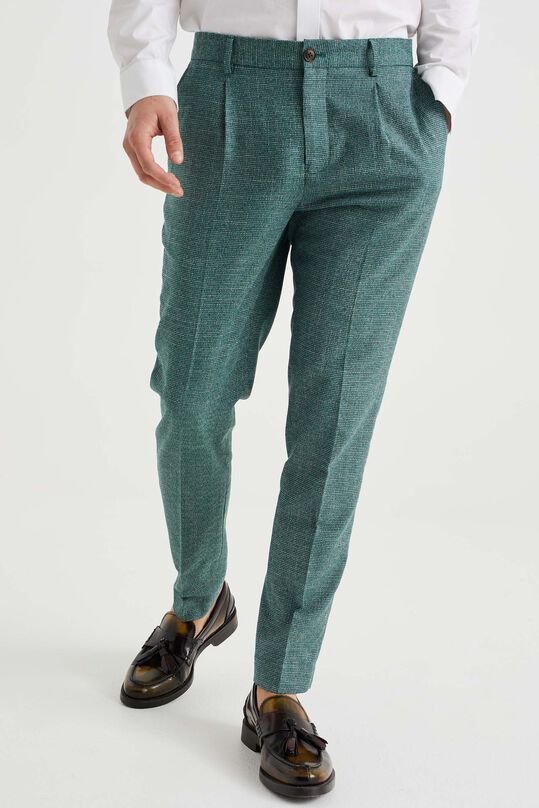 Herren-Slim-Fit-Hose mit Muster, Grün
