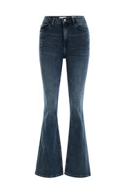 Damen-Flared-Jeans mit hoher Taille, Dunkelblau