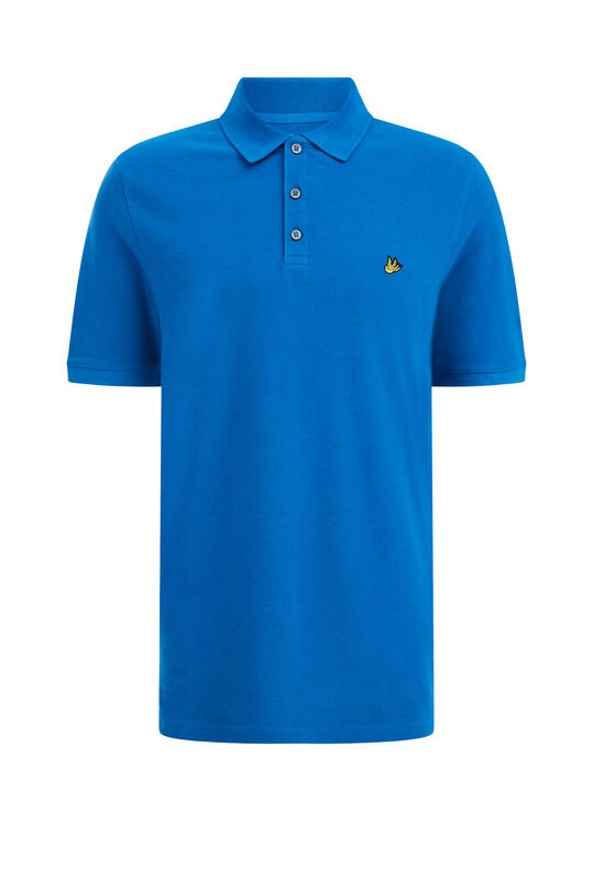 Herren-Poloshirt mit Strukturmuster, Blau